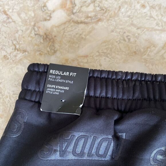 NWT ADIDAS Embossed Monogram Wide Leg Jogging Pants Regular Fit - Picture 8 of 13